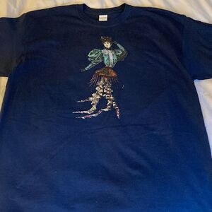 Gildan Warren Hayes Concert T-shirt in Navy Cotton with Short Sleeves. Size XL.